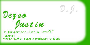 dezso justin business card